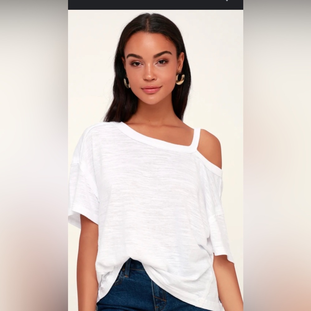 We the Free Alex Split Shoulder Top in White